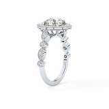 Round Halo & Pave Lab Grown Diamond Engagement Ring