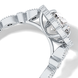 Round Halo & Pave Lab Grown Diamond Engagement Ring