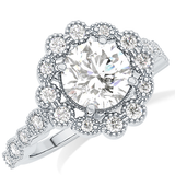 Round Halo & Pave Lab Grown Diamond Engagement Ring