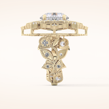 4.14 CT Round Shaped Vintage Cluster Moissanite Engagement Ring