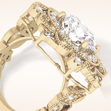 4.14 CT Round Shaped Vintage Cluster Moissanite Engagement Ring