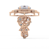 Round Vintage Cluster Lab Grown Diamond Engagement Ring
