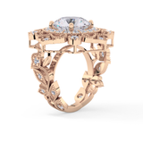 Round Vintage Cluster Lab Grown Diamond Engagement Ring