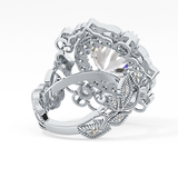 Round Vintage Cluster Lab Grown Diamond Engagement Ring