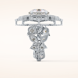 4.14 CT Round Shaped Vintage Cluster Moissanite Engagement Ring
