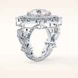 4.14 CT Round Shaped Vintage Cluster Moissanite Engagement Ring