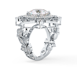Round Vintage Cluster Lab Grown Diamond Engagement Ring