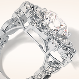 4.14 CT Round Shaped Vintage Cluster Moissanite Engagement Ring