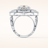 4.14 CT Round Shaped Vintage Cluster Moissanite Engagement Ring