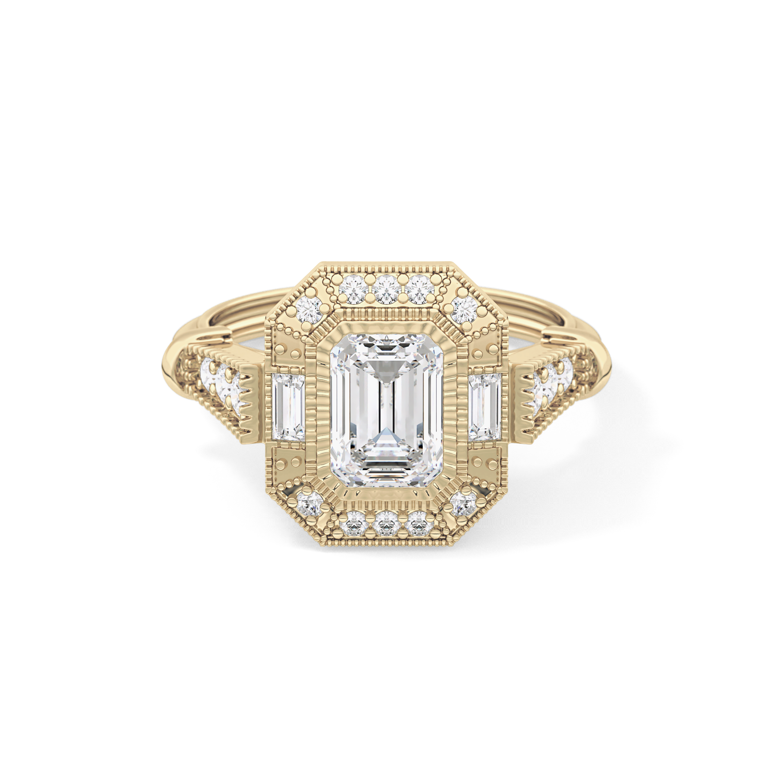 Emerald ClusterLab Grown Diamond Engagement Ring