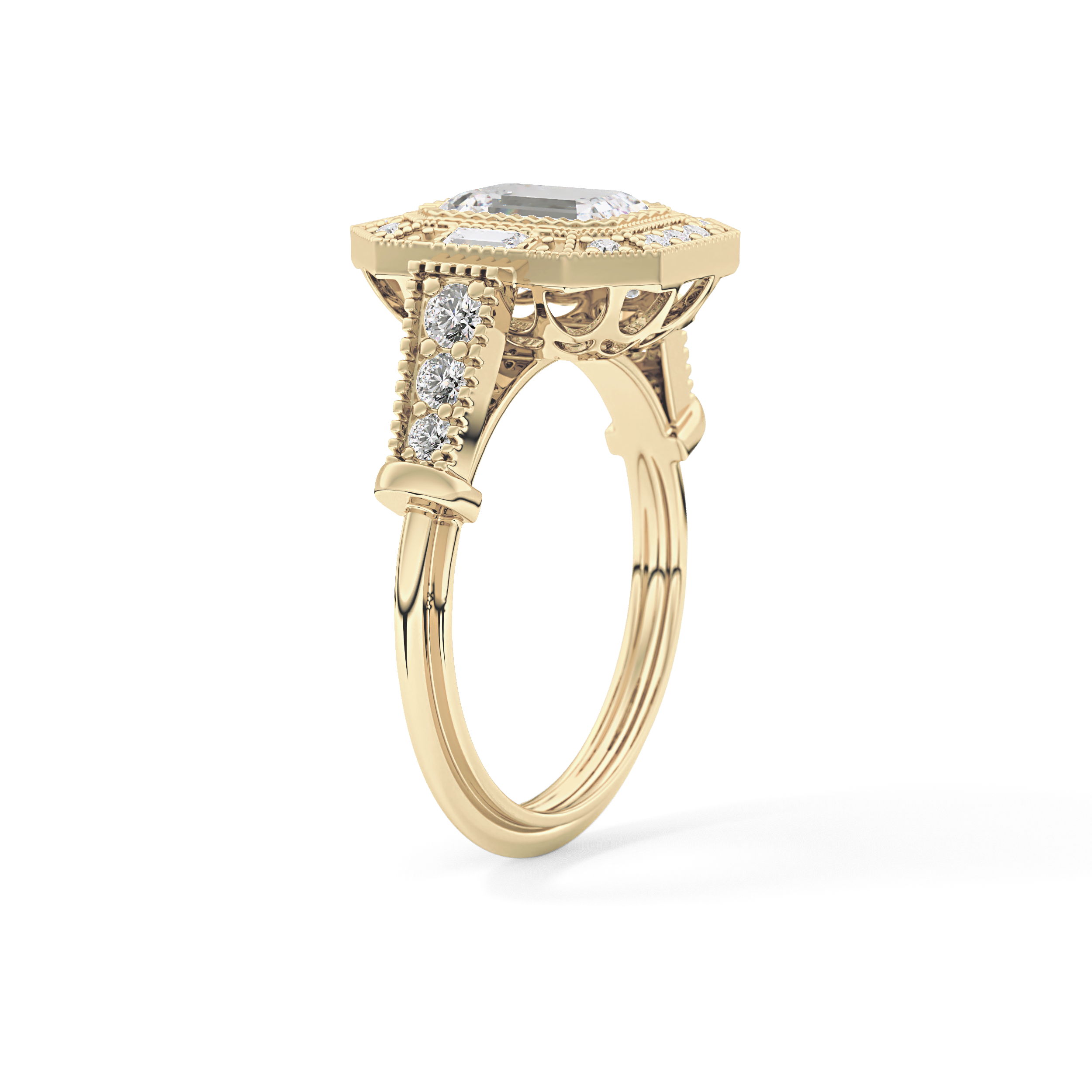 Emerald ClusterLab Grown Diamond Engagement Ring