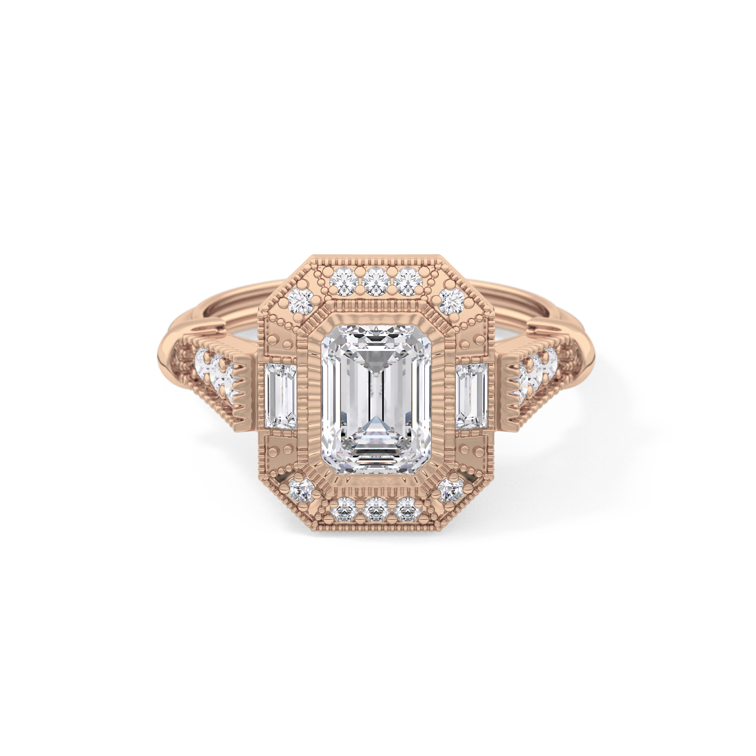 Emerald ClusterLab Grown Diamond Engagement Ring