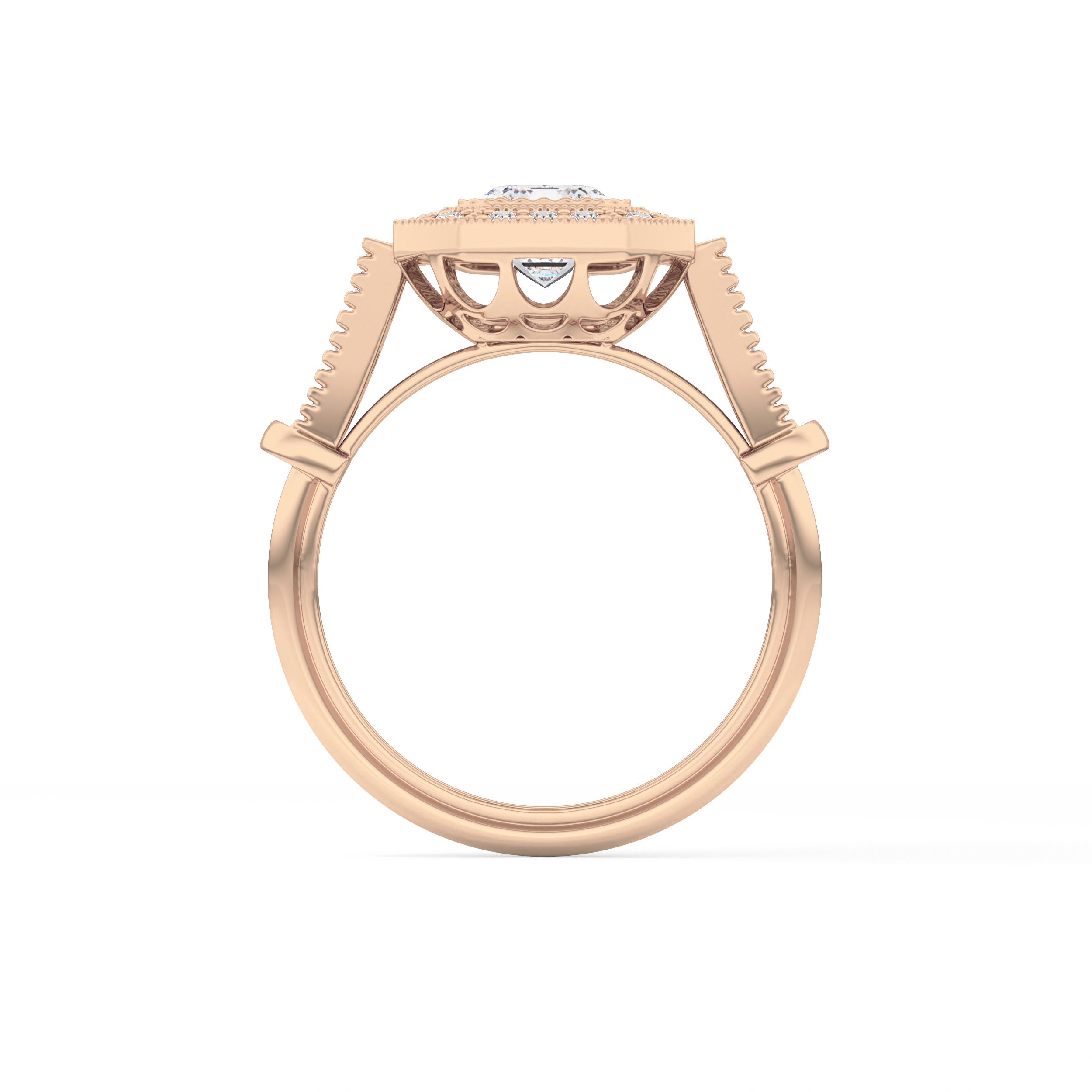 Emerald ClusterLab Grown Diamond Engagement Ring