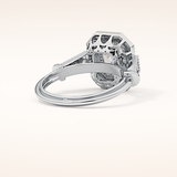 1.13 CT Emerald Shaped Vintage Pave Moissanite Engagement Ring