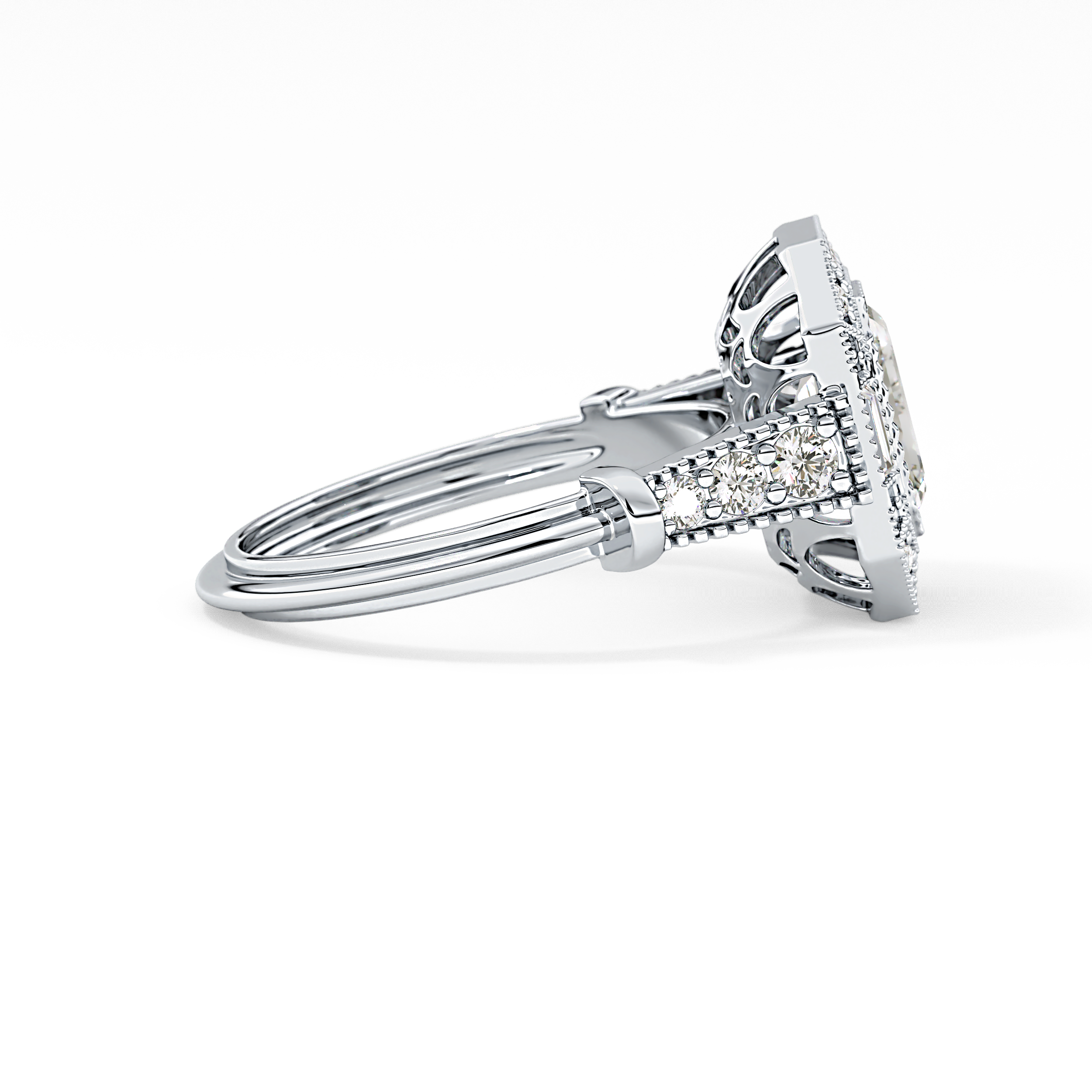 Emerald ClusterLab Grown Diamond Engagement Ring