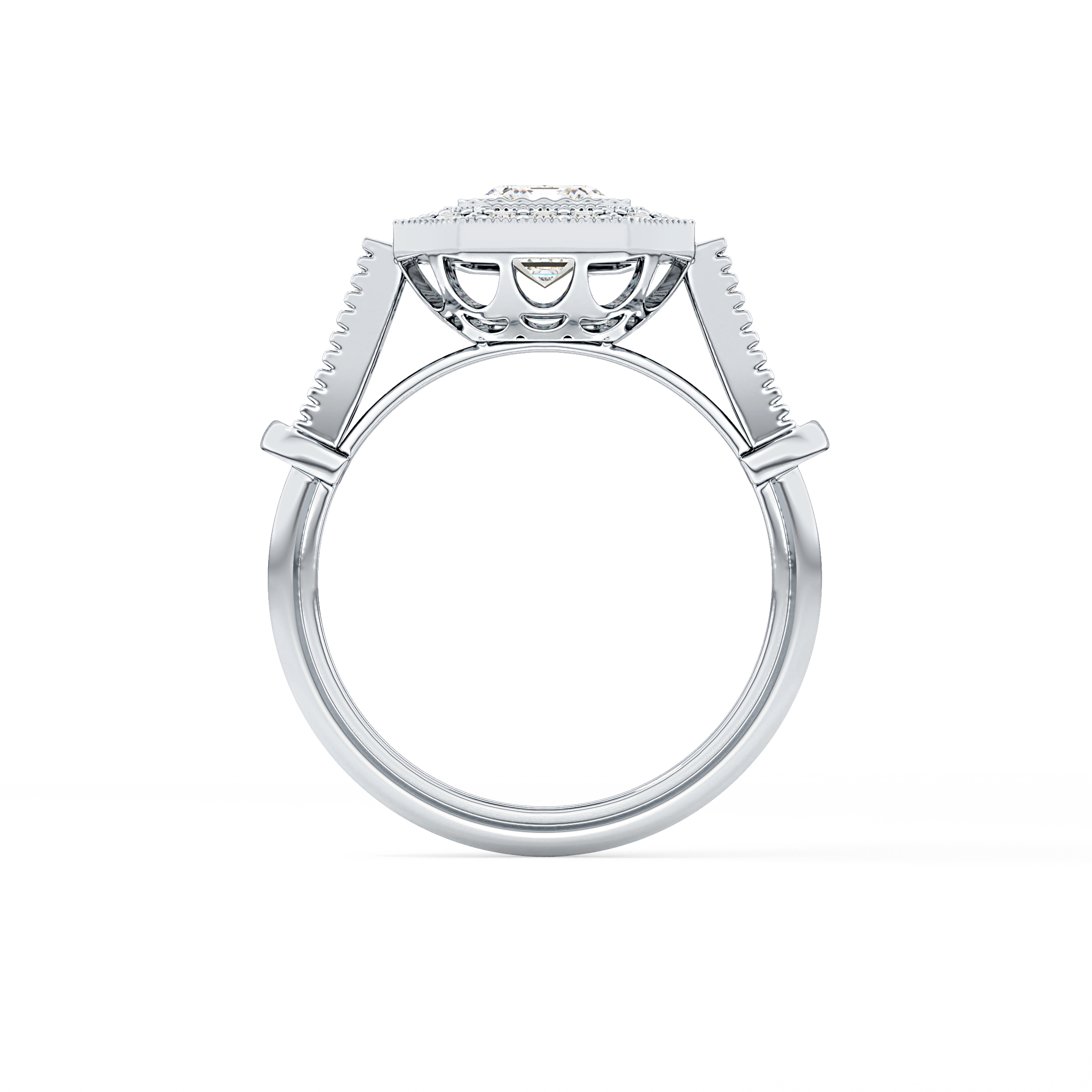 Emerald ClusterLab Grown Diamond Engagement Ring