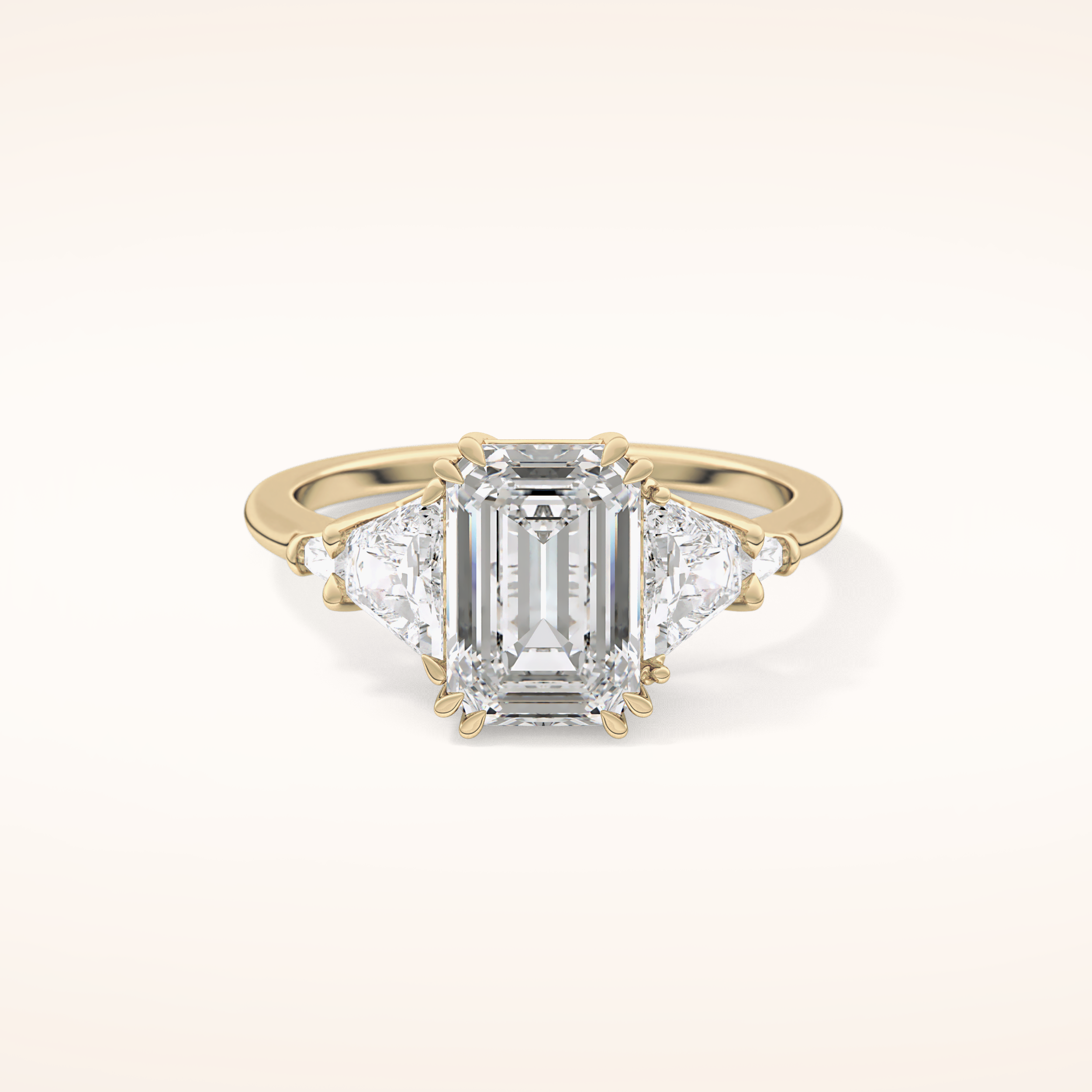 1.9 CT Emerald Shaped Cluster Moissanite Engagement Ring