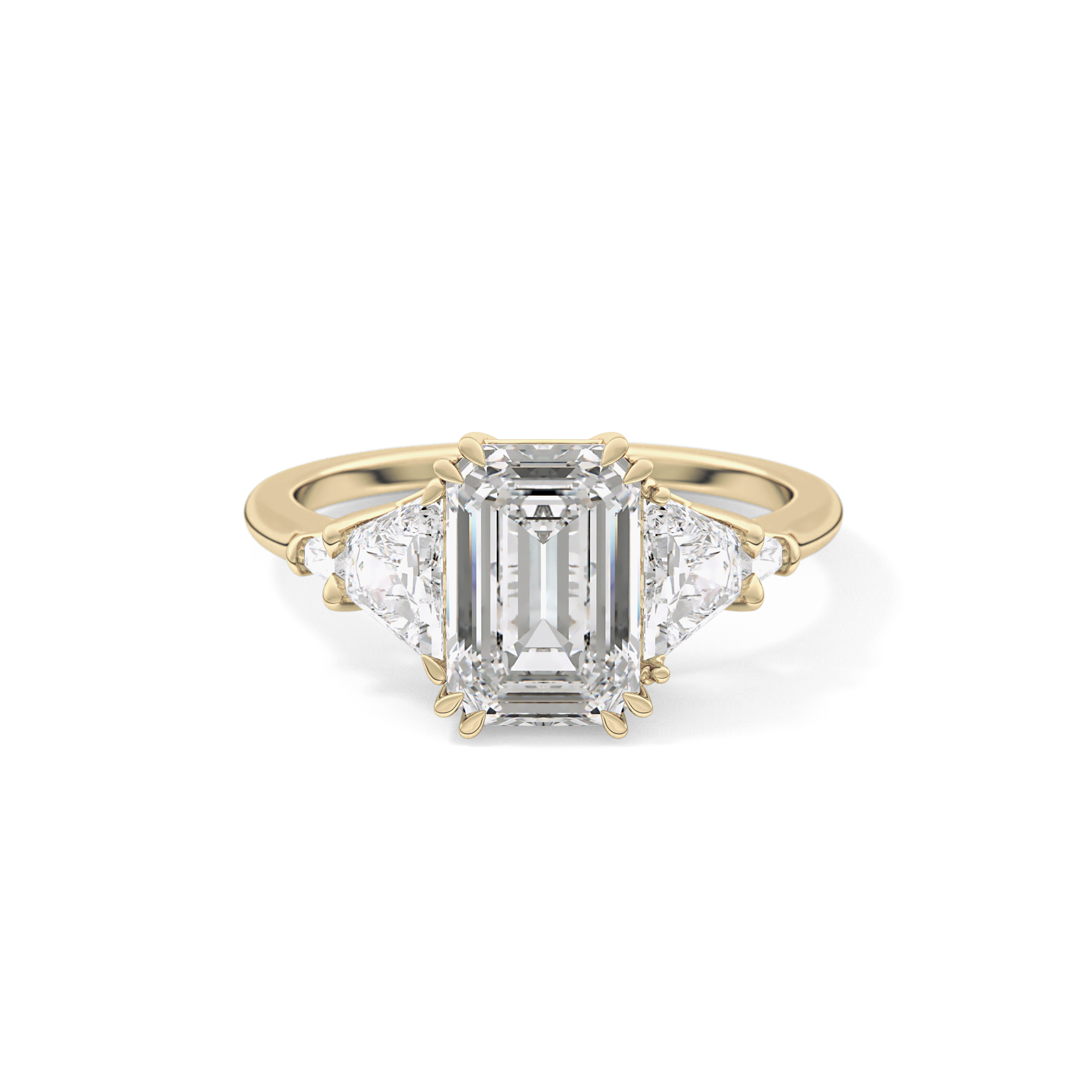 Emerald Cluster Lab Grown Diamond Engagement Ring