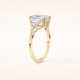 1.9 CT Emerald Shaped Cluster Moissanite Engagement Ring