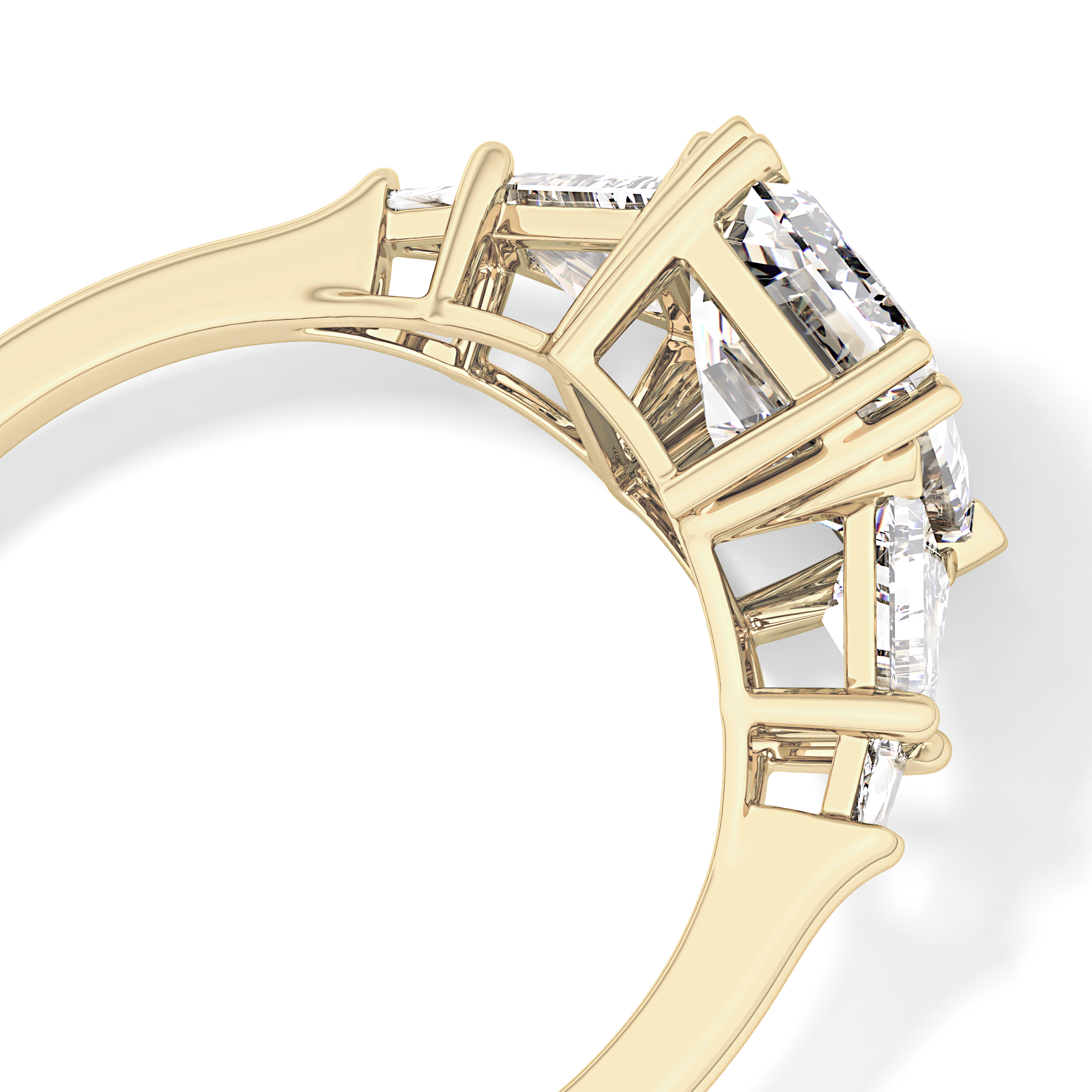 Emerald Cluster Lab Grown Diamond Engagement Ring