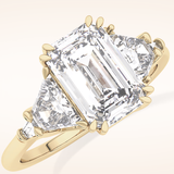 1.9 CT Emerald Shaped Cluster Moissanite Engagement Ring