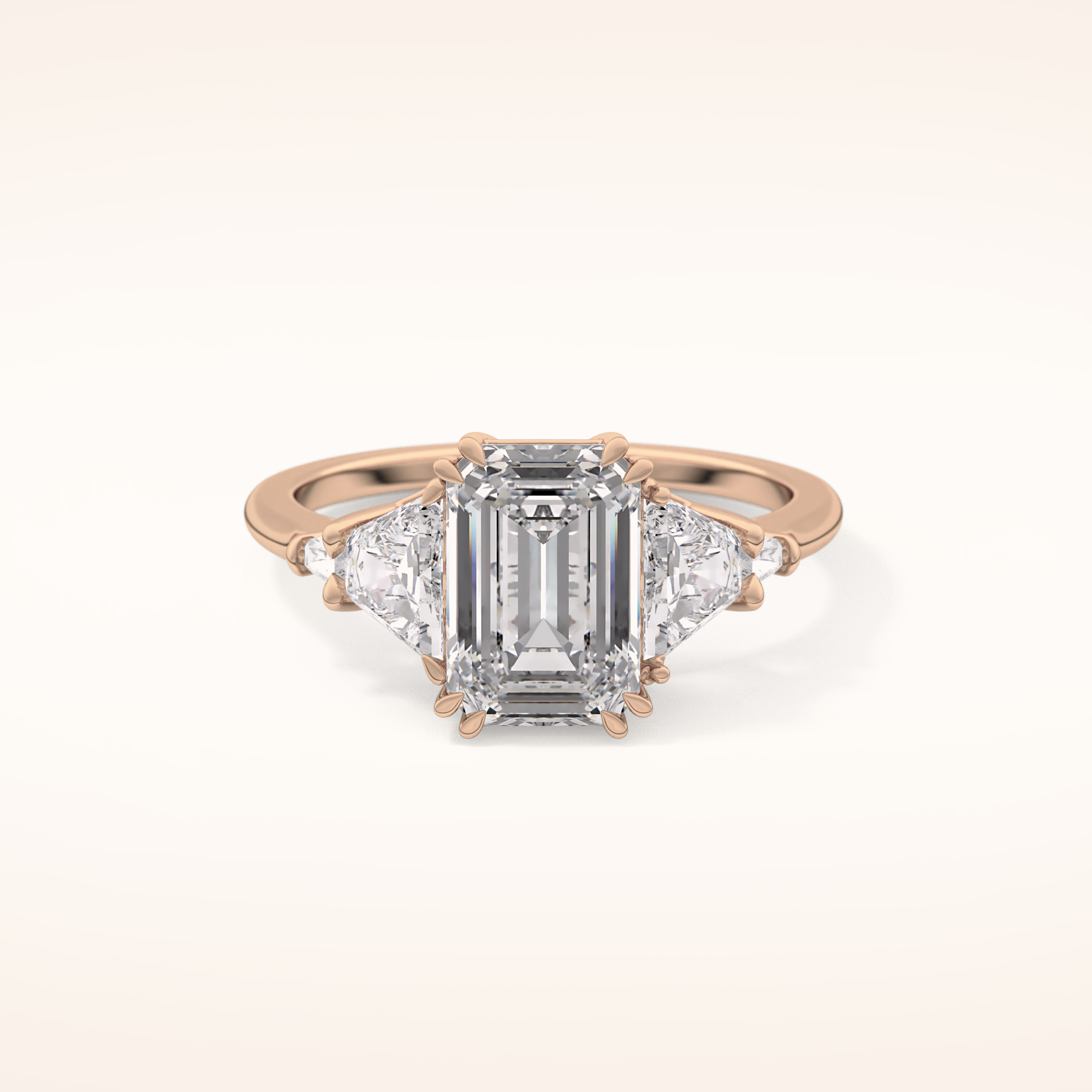 1.9 CT Emerald Shaped Cluster Moissanite Engagement Ring