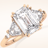 1.9 CT Emerald Shaped Cluster Moissanite Engagement Ring