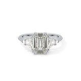 Emerald Cluster Lab Grown Diamond Engagement Ring