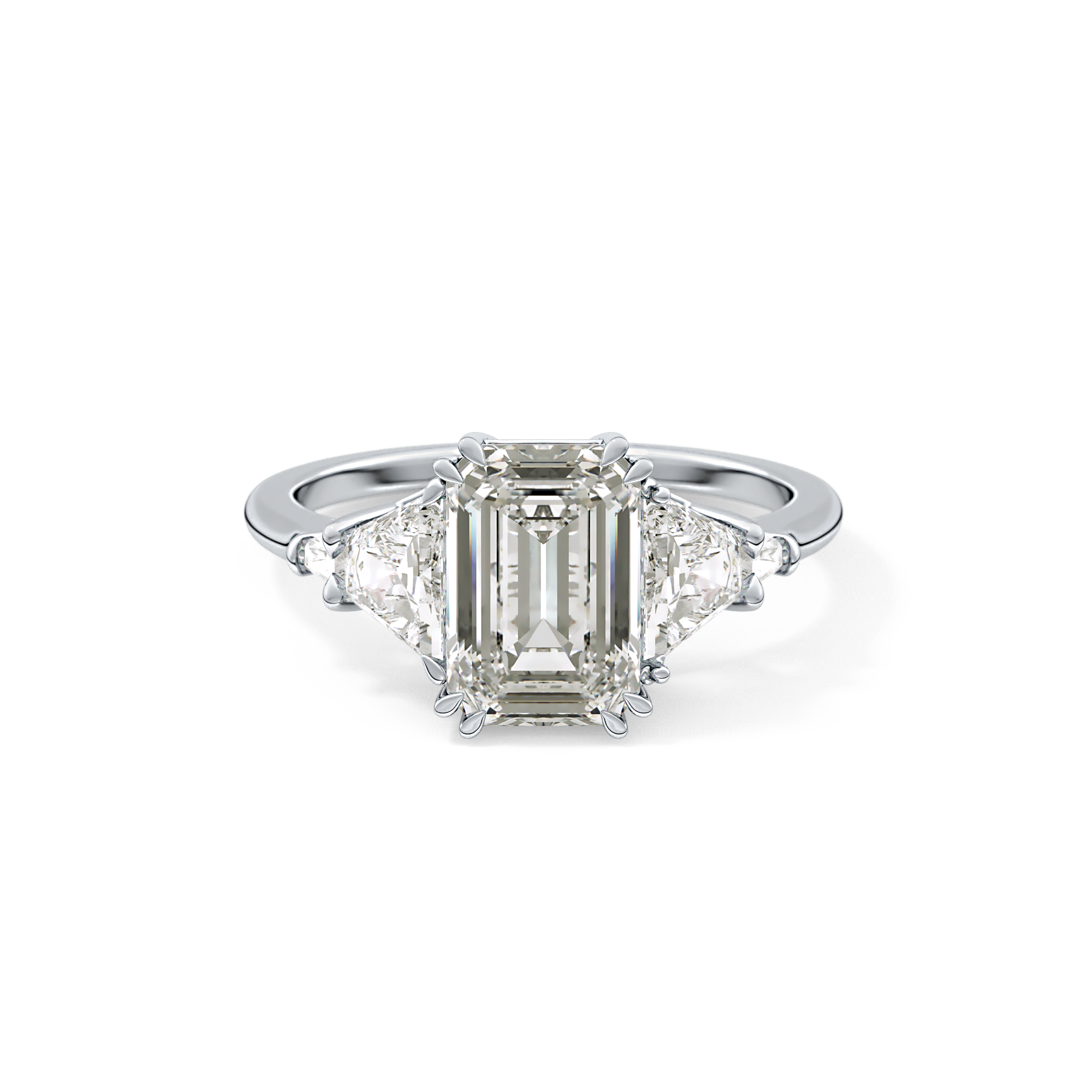 Emerald Cluster Lab Grown Diamond Engagement Ring