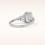 1.9 CT Emerald Shaped Cluster Moissanite Engagement Ring