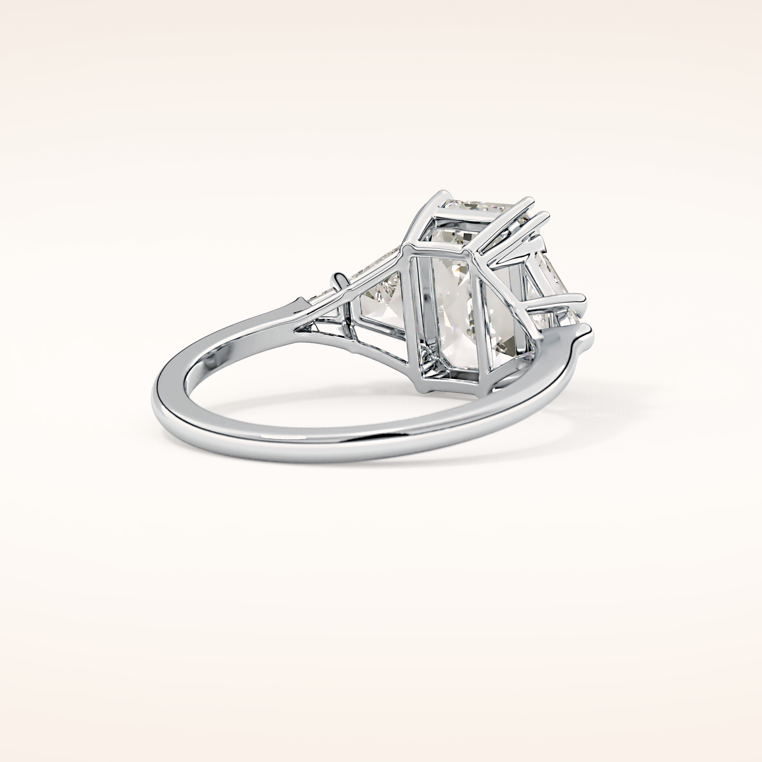 1.9 CT Emerald Shaped Cluster Moissanite Engagement Ring