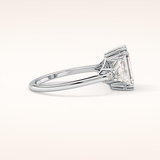 1.9 CT Emerald Shaped Cluster Moissanite Engagement Ring
