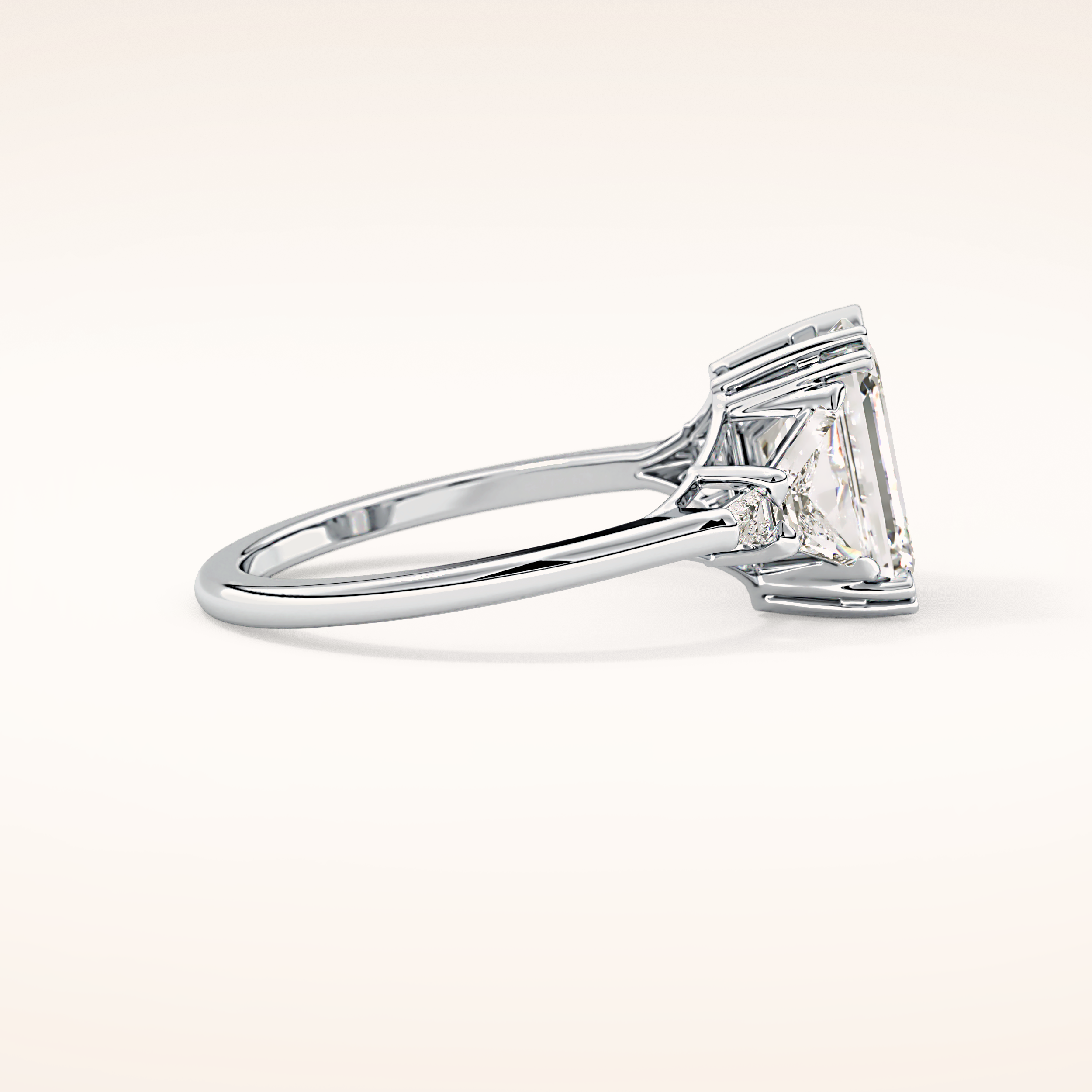 1.9 CT Emerald Shaped Cluster Moissanite Engagement Ring