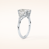 1.9 CT Emerald Shaped Cluster Moissanite Engagement Ring