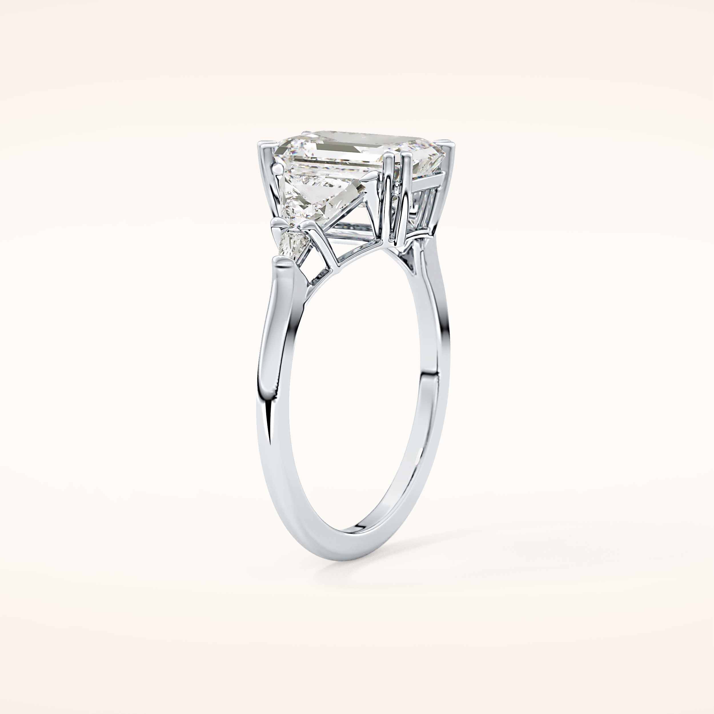 1.9 CT Emerald Shaped Cluster Moissanite Engagement Ring
