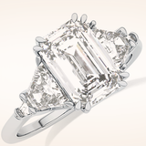 1.9 CT Emerald Shaped Cluster Moissanite Engagement Ring