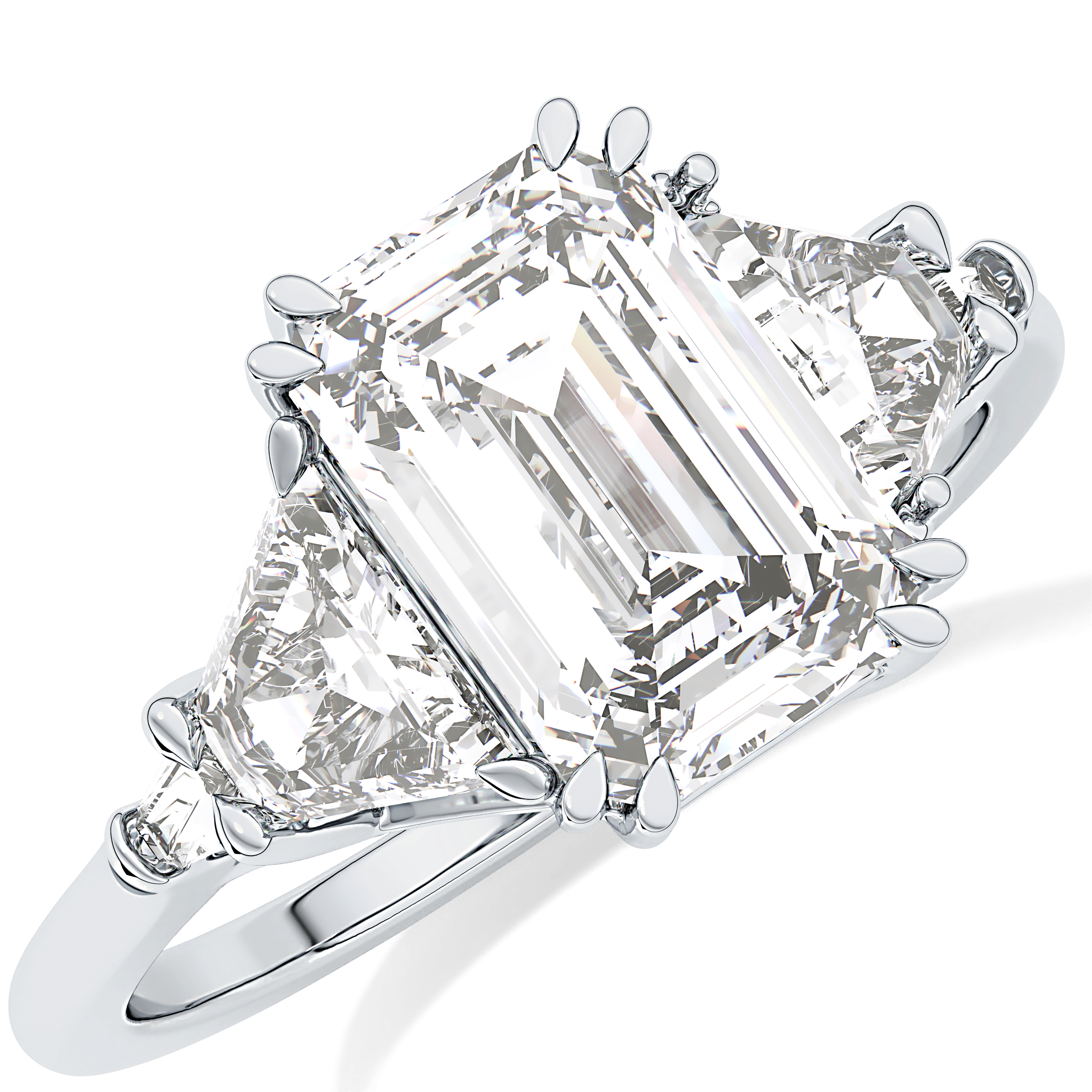 Emerald Cluster Lab Grown Diamond Engagement Ring