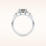 1.9 CT Emerald Shaped Cluster Moissanite Engagement Ring