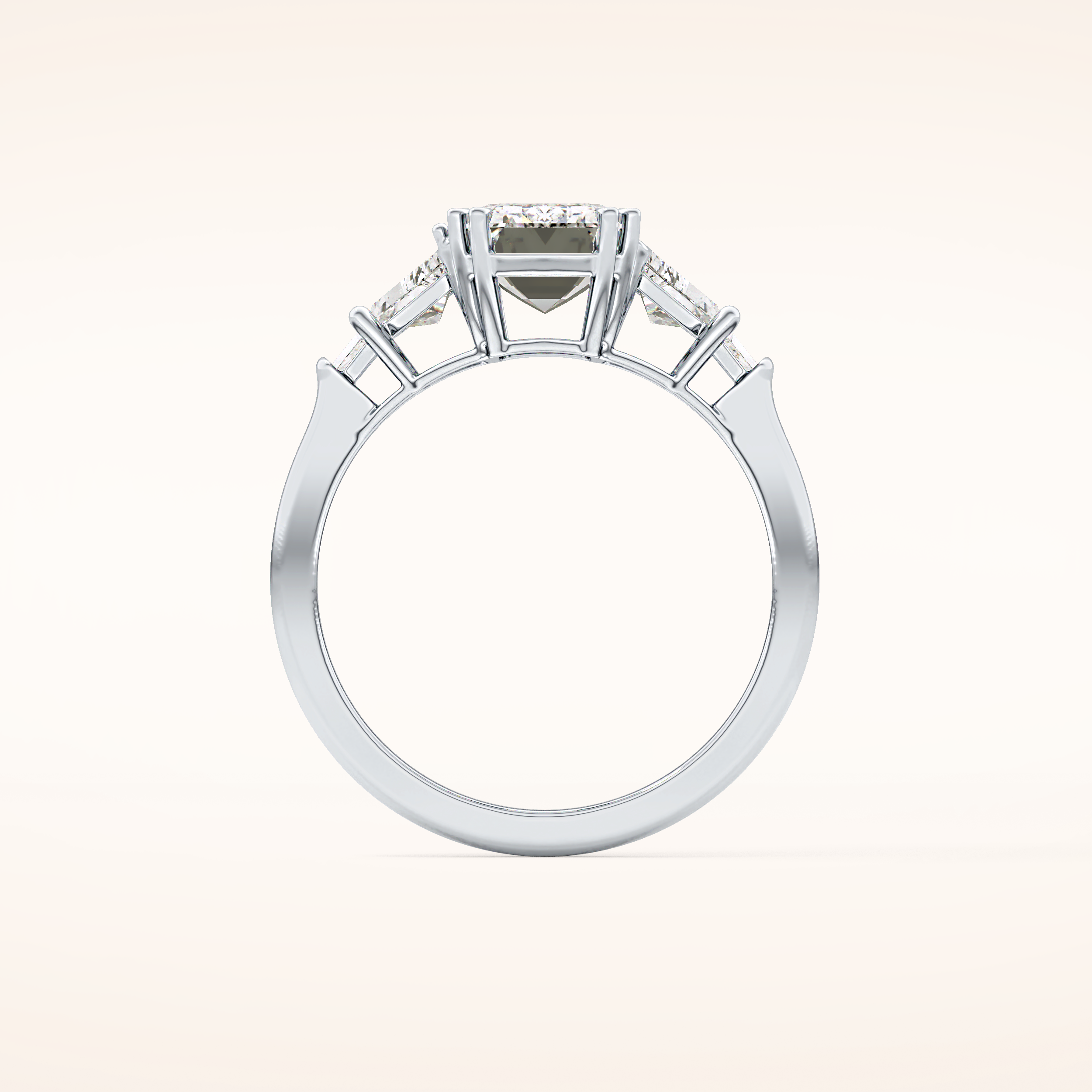 1.9 CT Emerald Shaped Cluster Moissanite Engagement Ring