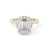 Emerald Hidden Halo & Pave Lab Grown Diamond Engagement Ring