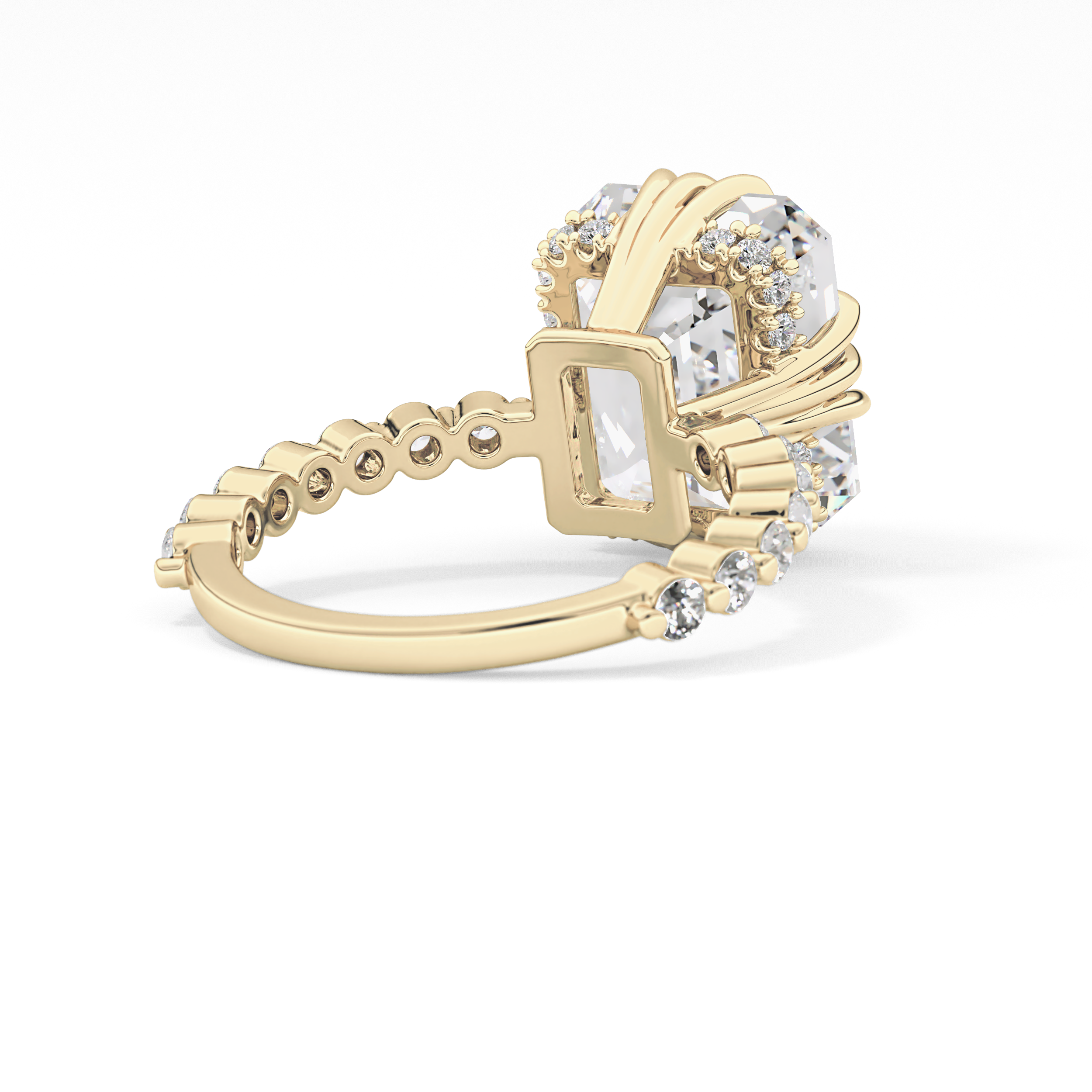 Emerald Hidden Halo & Pave Lab Grown Diamond Engagement Ring