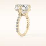 7.74 CT Emerald Shaped Hidden Halo & Pave Moissanite Engagement Ring