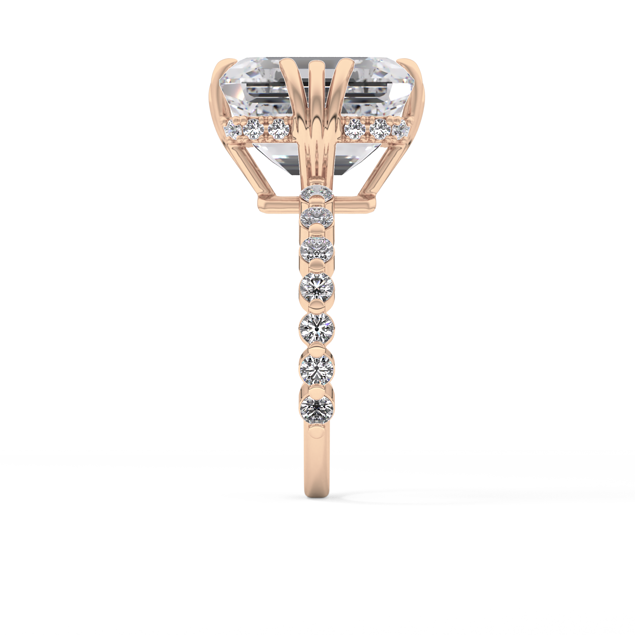 Emerald Hidden Halo & Pave Lab Grown Diamond Engagement Ring