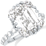 Emerald Hidden Halo & Pave Lab Grown Diamond Engagement Ring