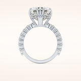 7.74 CT Emerald Shaped Hidden Halo & Pave Moissanite Engagement Ring