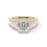 Emerald Channel Pave Lab Grown Diamond Engagement Ring