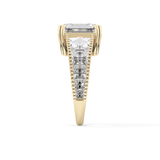 Emerald Channel Pave Lab Grown Diamond Engagement Ring