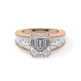 Emerald Channel Pave Lab Grown Diamond Engagement Ring
