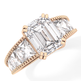 Emerald Channel Pave Lab Grown Diamond Engagement Ring