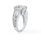 Emerald Channel Pave Lab Grown Diamond Engagement Ring